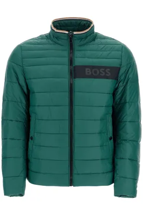 GREEN DOWN JACKET WITH HIGH COLLAR REGULAR FIT AND ZIP