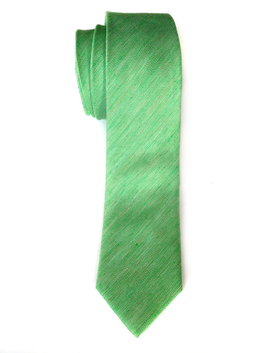 Green Linen Necktie. Solid color tie, Palmer Park