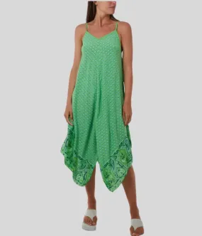 Green Mandala Hanky Hem Cami Dress