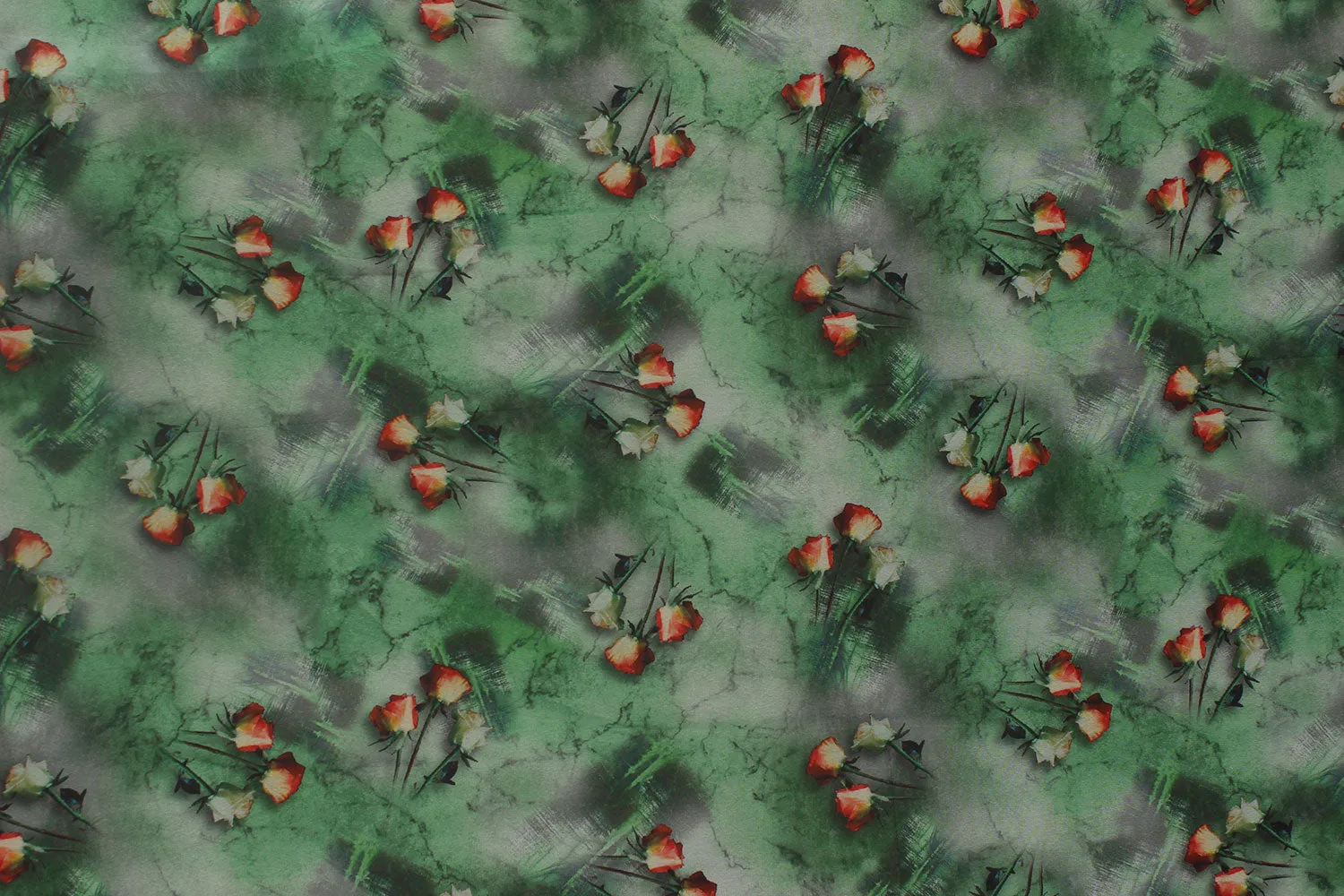 Green Printed Georgette Fabric