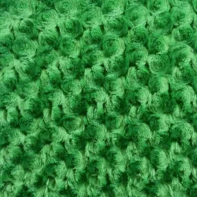 Green Rich Rose Rosette Floral Minky Fabric | Super Soft Fabric