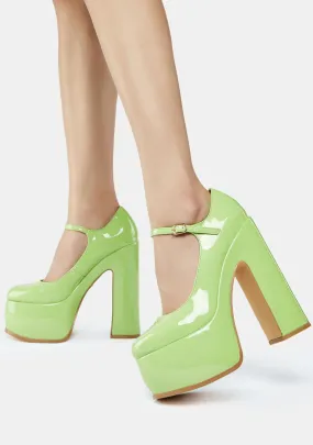 Green Tamsin Platform Heels