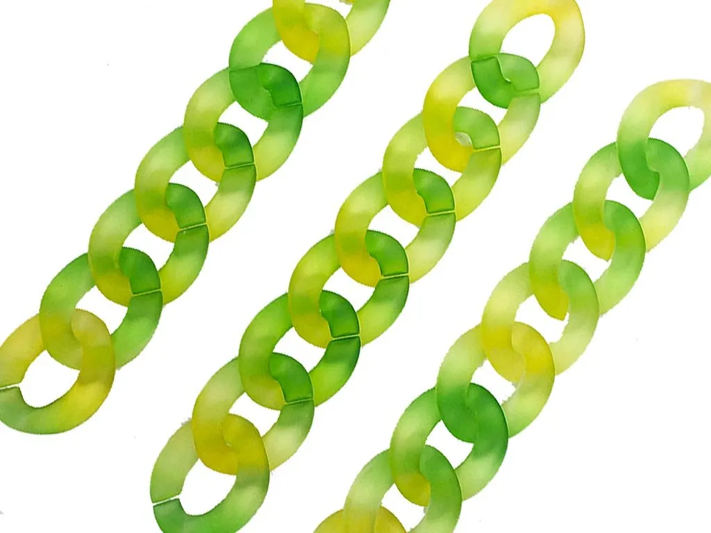 Green Yellow Frosted Mask Chain