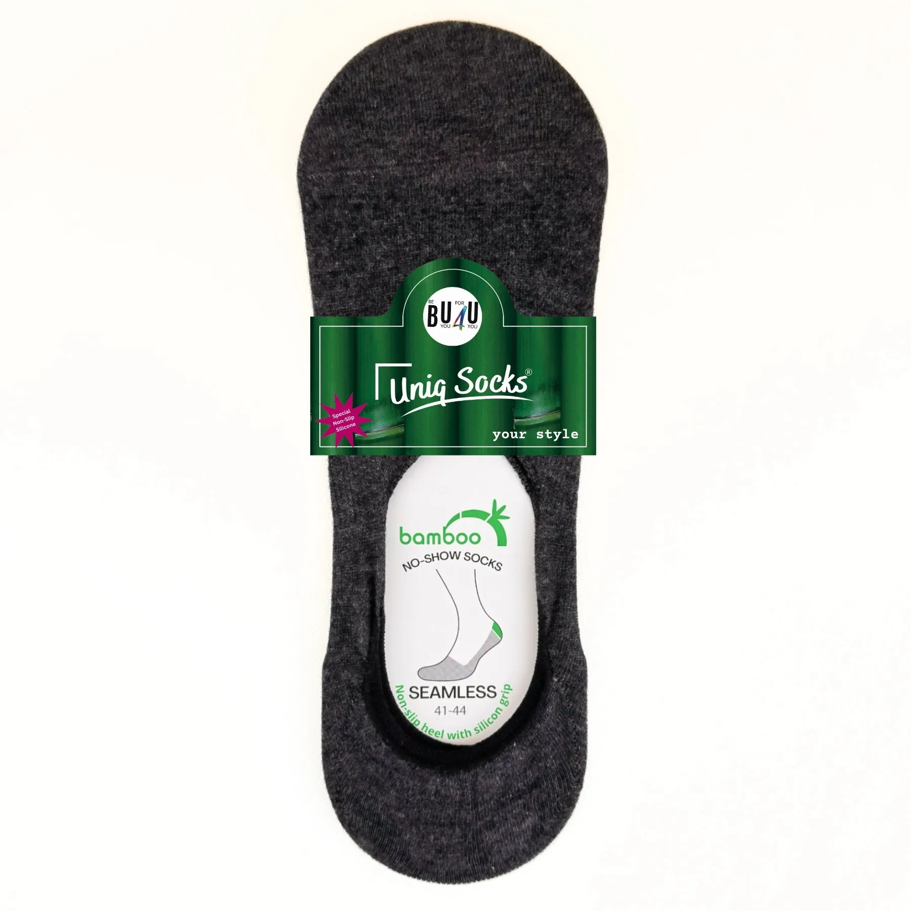 Grey Bamboo No-Show Socks