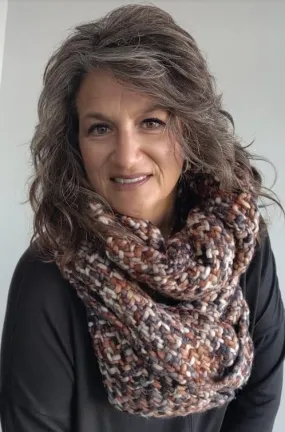 Grey Brown Infinity Scarf