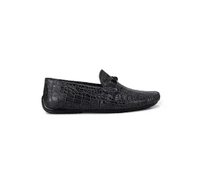 Grey Croco Effect Moccasins