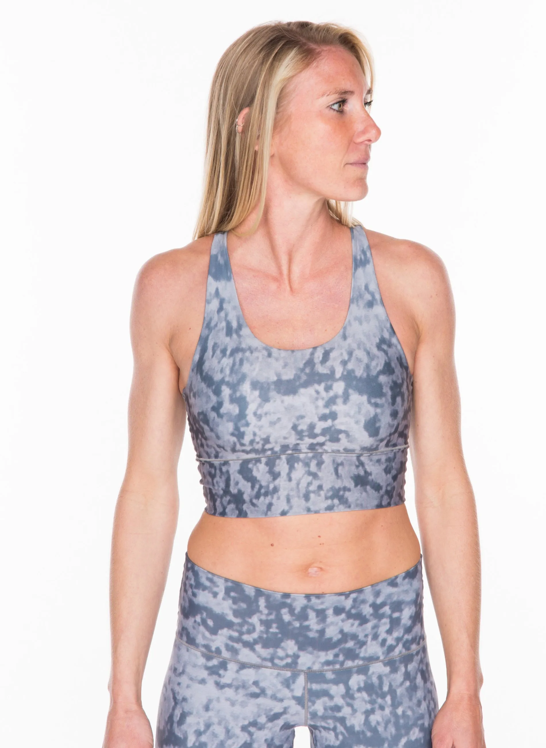 Grey Fog Longline Sports Bra