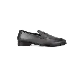 Grey Leather Panel Loafers