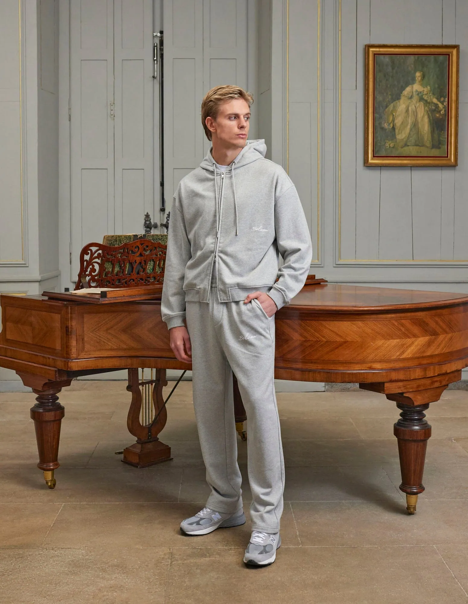 Grey Marl Logo Jogger