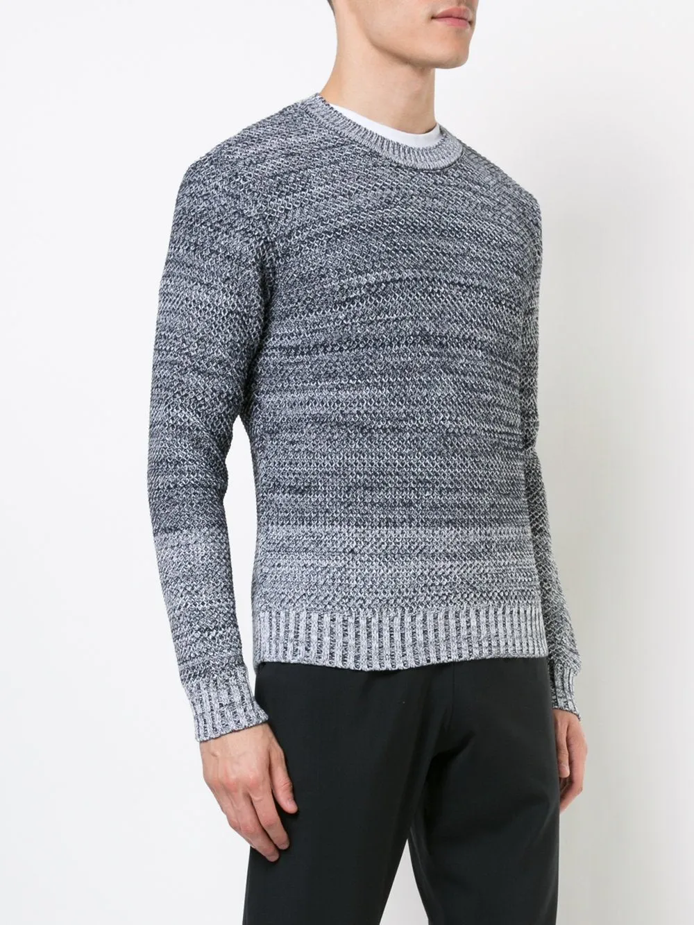 Grey Melange Knitted Sweater