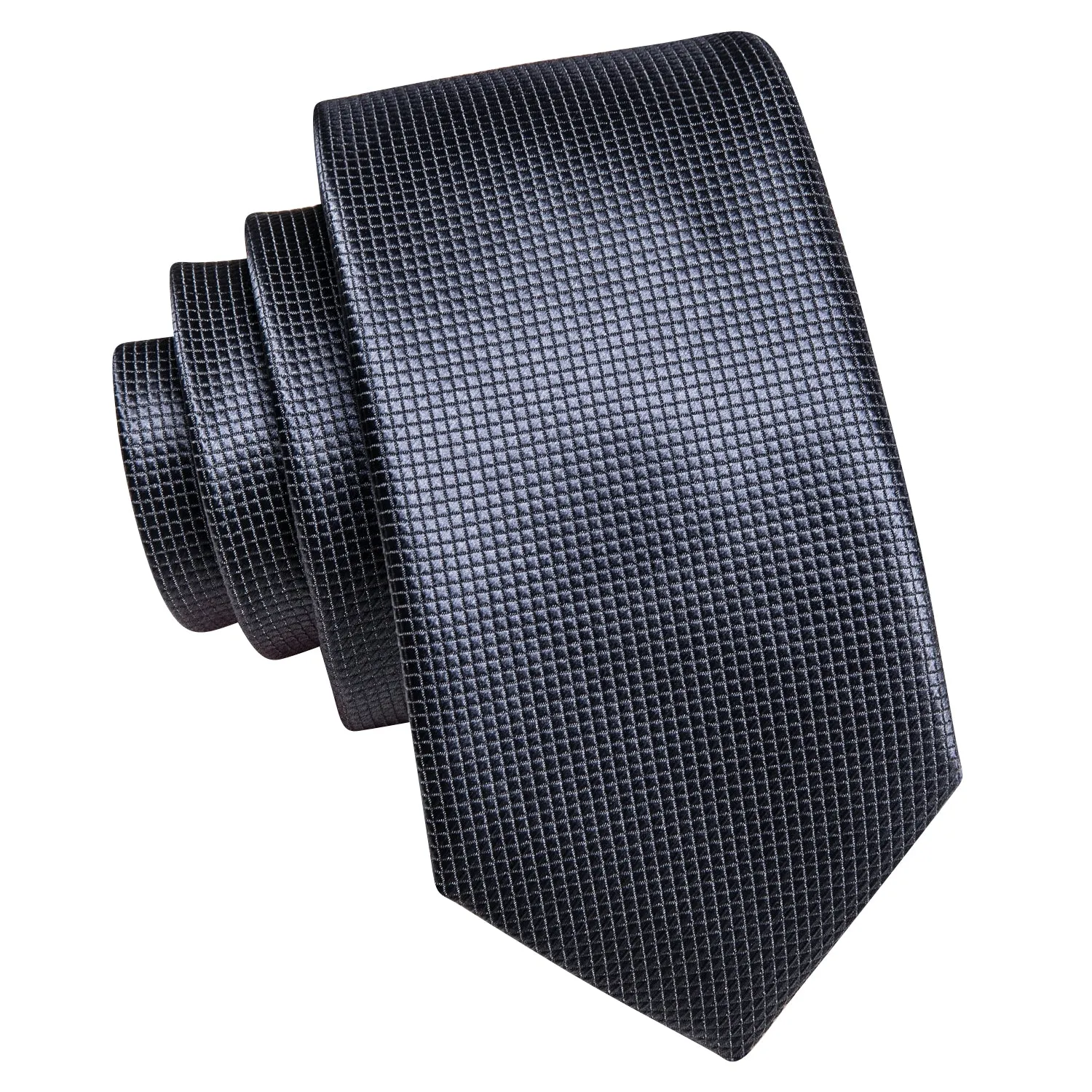 Grey Solid Silk Children's Necktie Pocket Square Set