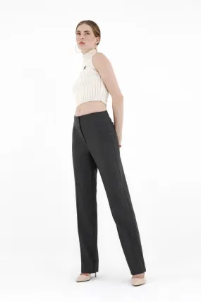 Grey Straight Leg Fit All Day Comfortable Dress Pants