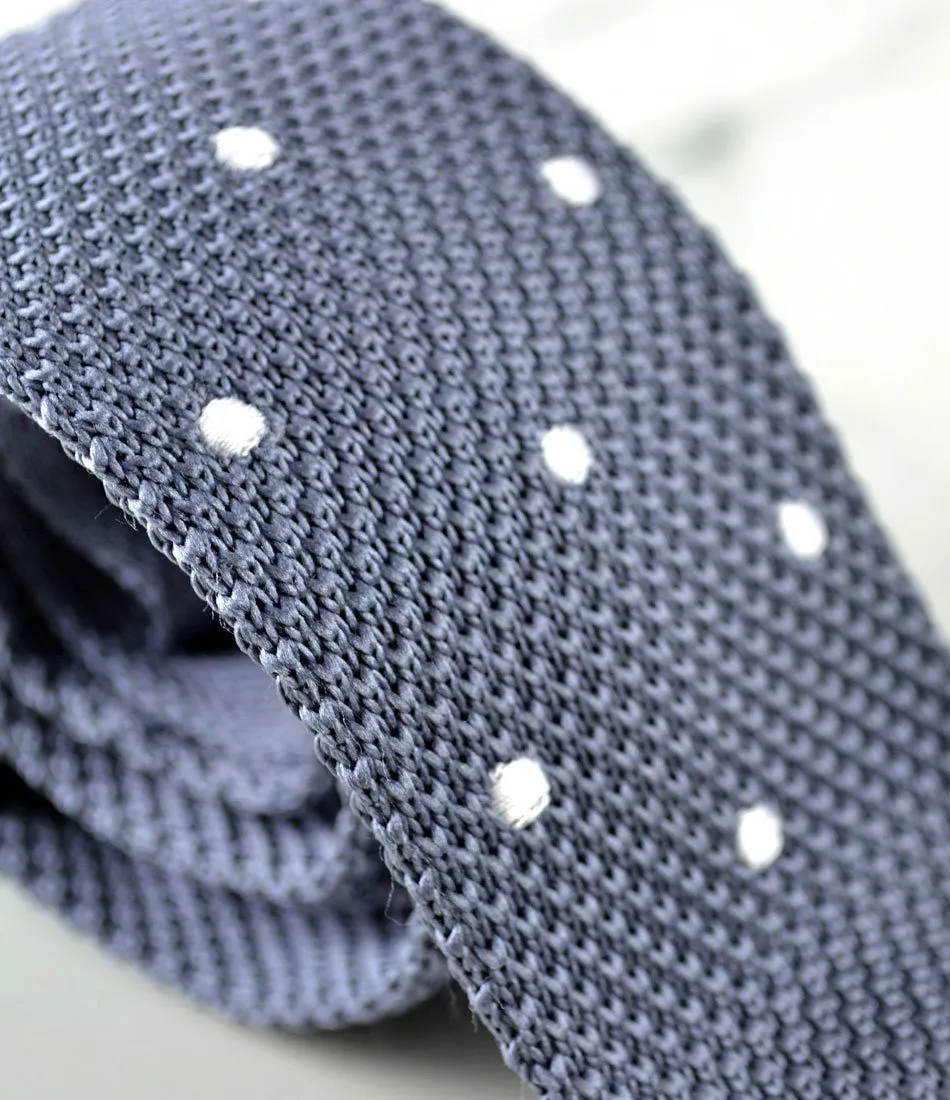 Grey with White Dots Neck Tie