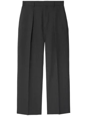 Grey Wool Wide Leg Trousers