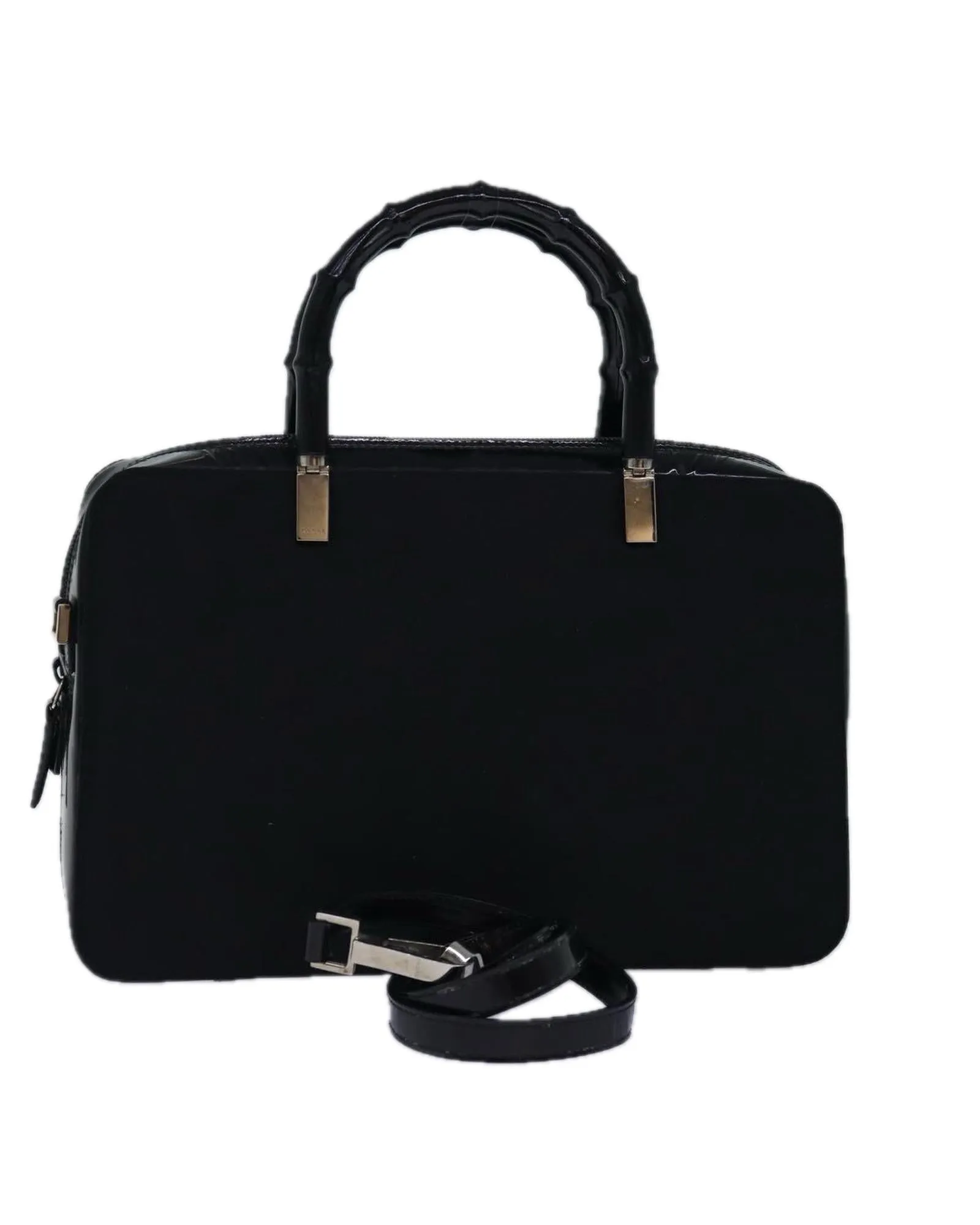 Gucci Bamboo Top Handle Bag Black Leather Satchel