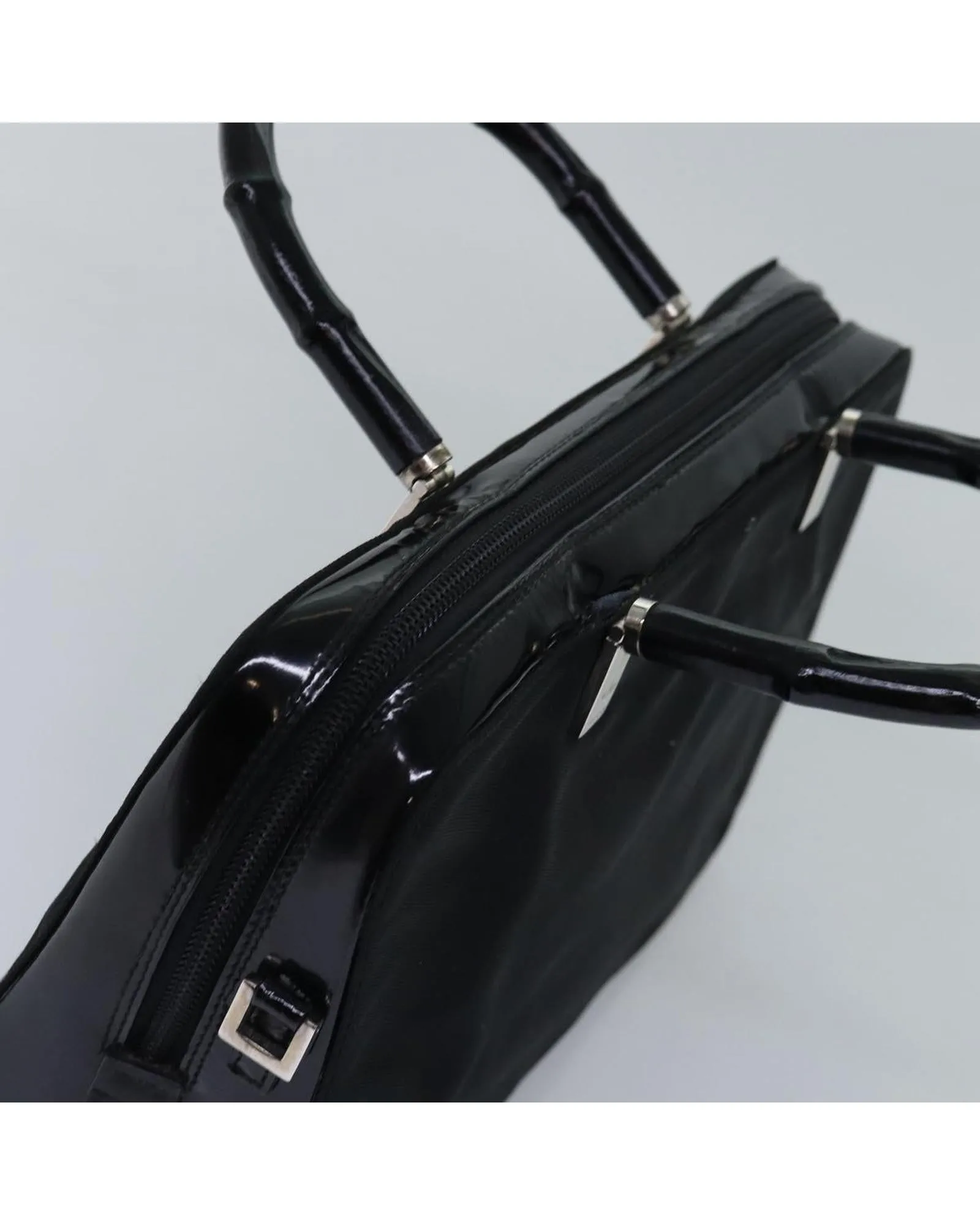 Gucci Bamboo Top Handle Bag Black Leather Satchel