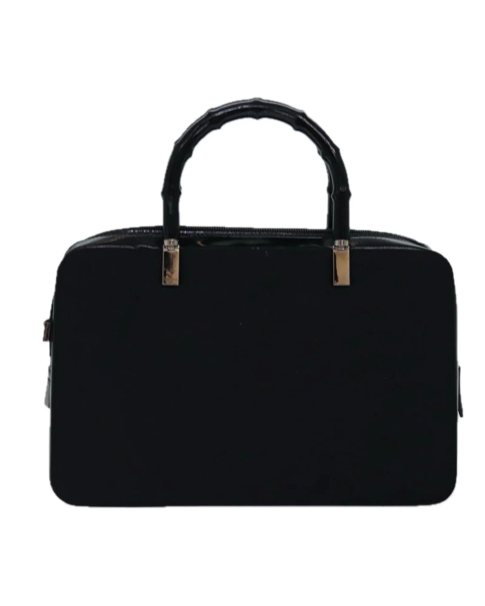 Gucci Bamboo Top Handle Bag Black Leather Satchel