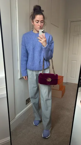 Gucci GG Fuschia Velvet tMarmont Small Shoulder Bag (RRP £1490)