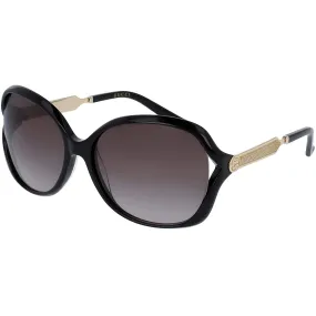 Gucci Women's Sunglasses - Gradient Lens Gold and Black Acetate Frame | GG0076S 002