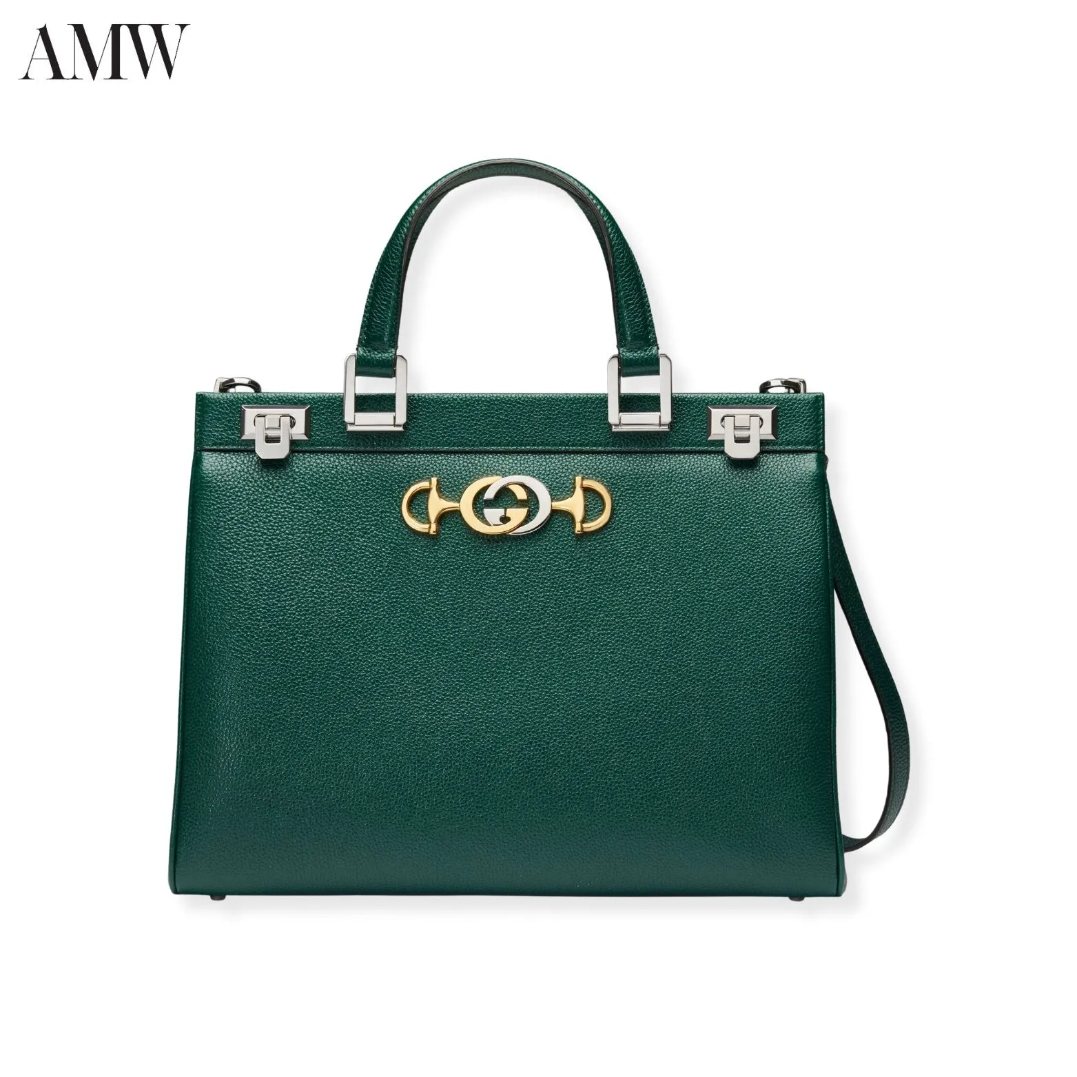 GUCCI Zumi Grainy Leather Medium Top Handle Bag