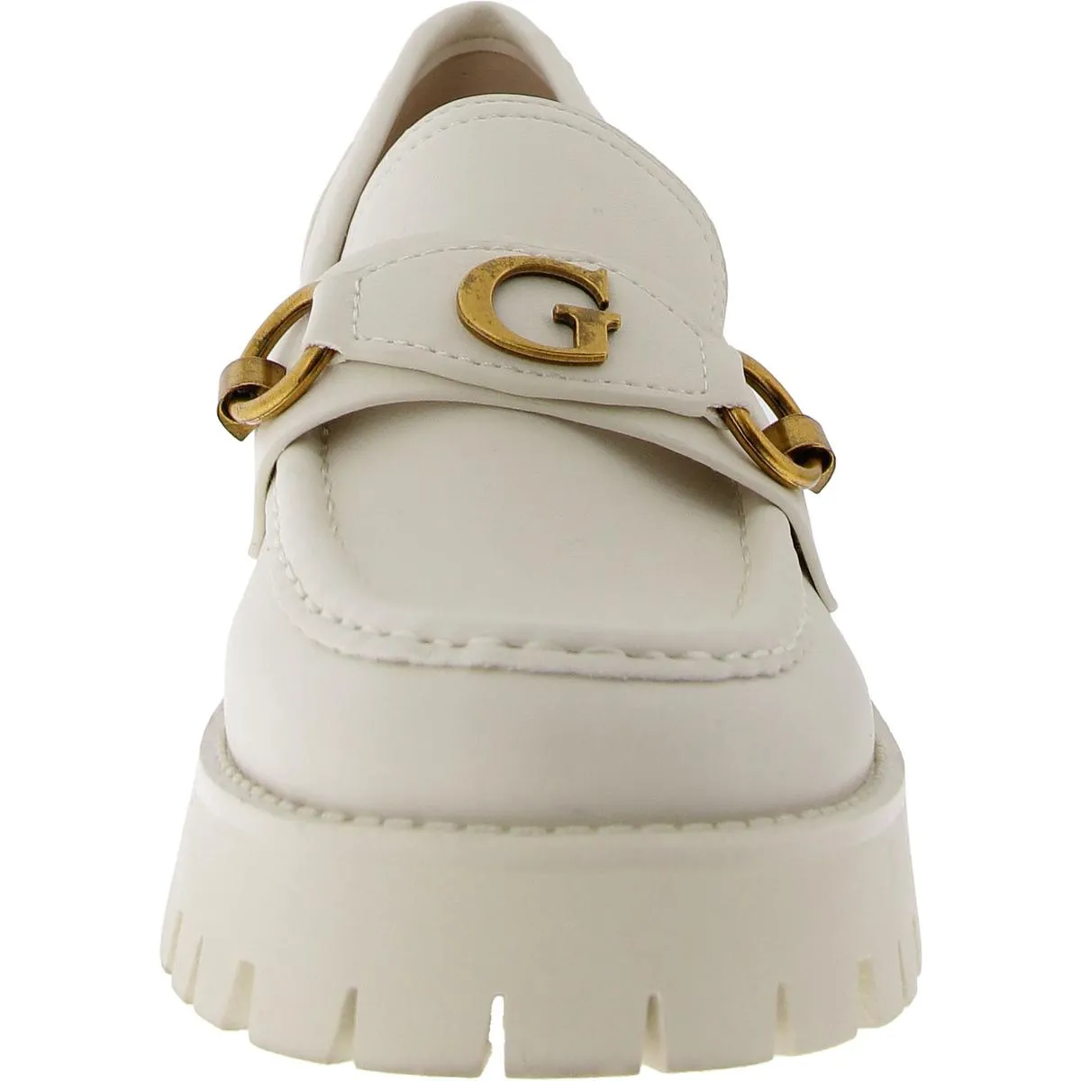 Guess Womens Almost Faux Leather Slip-On Loafers