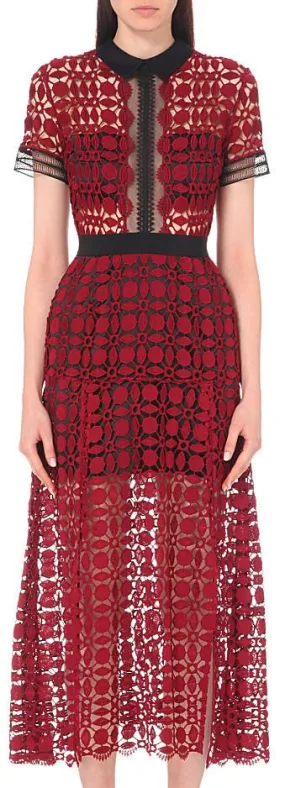 Guipure Embroidered Midi Dress