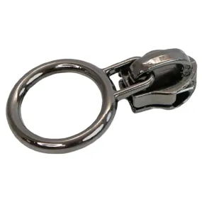 Gunmetal Circle Zipper Pulls