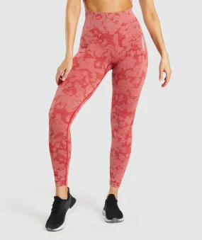 Gymshark Adapt Camo Seamless Leggings - Red