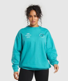 Gymshark Strength & Conditioning Oversized Sweatshirt - Artificial Teal