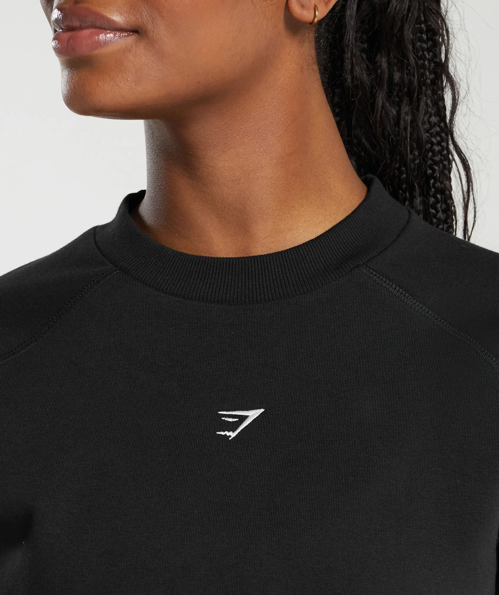 Gymshark Training Fleece Cropped Sweatshirt - Black