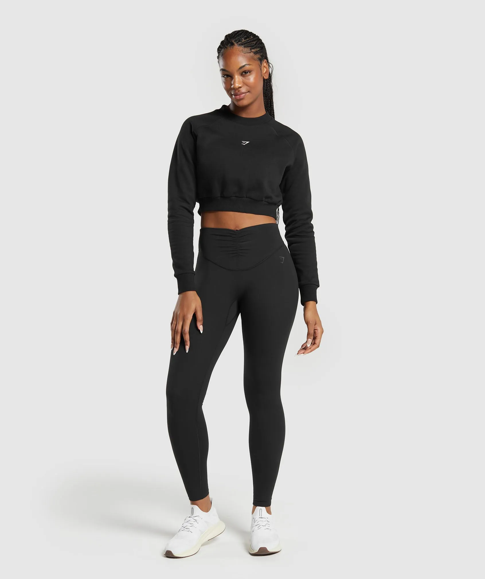Gymshark Training Fleece Cropped Sweatshirt - Black