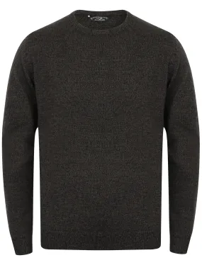 Hale Crew Neck Wool Blend Jumper In Black / Charcoal - Kensington Eastside