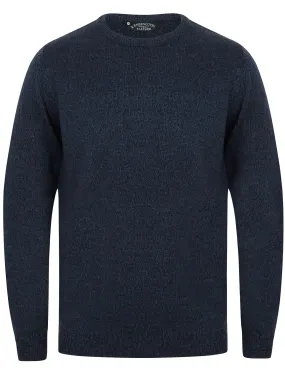 Hale Crew Neck Wool Blend Jumper In Black / Navy - Kensington Eastside