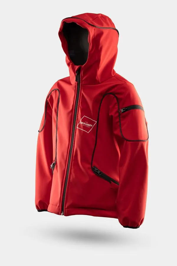 Halo LED Jacke - Softshell, red