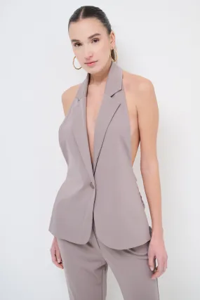Halter-neck open-back tailored blazer wholesale