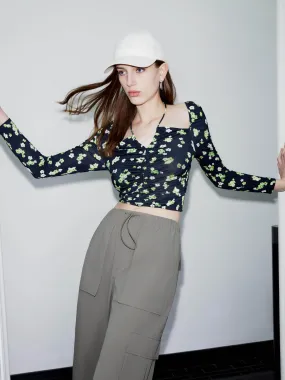 Halterneck Tie Cropped Top