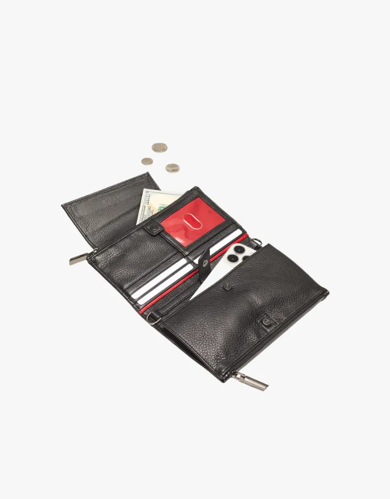 Hammitt Levy Crossbody Clutch in Evening Crocco & Gunmetal