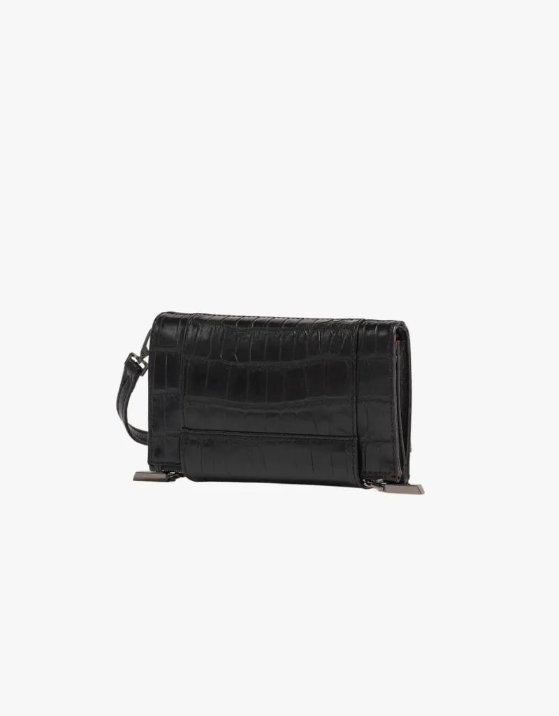 Hammitt Levy Crossbody Clutch in Evening Crocco & Gunmetal