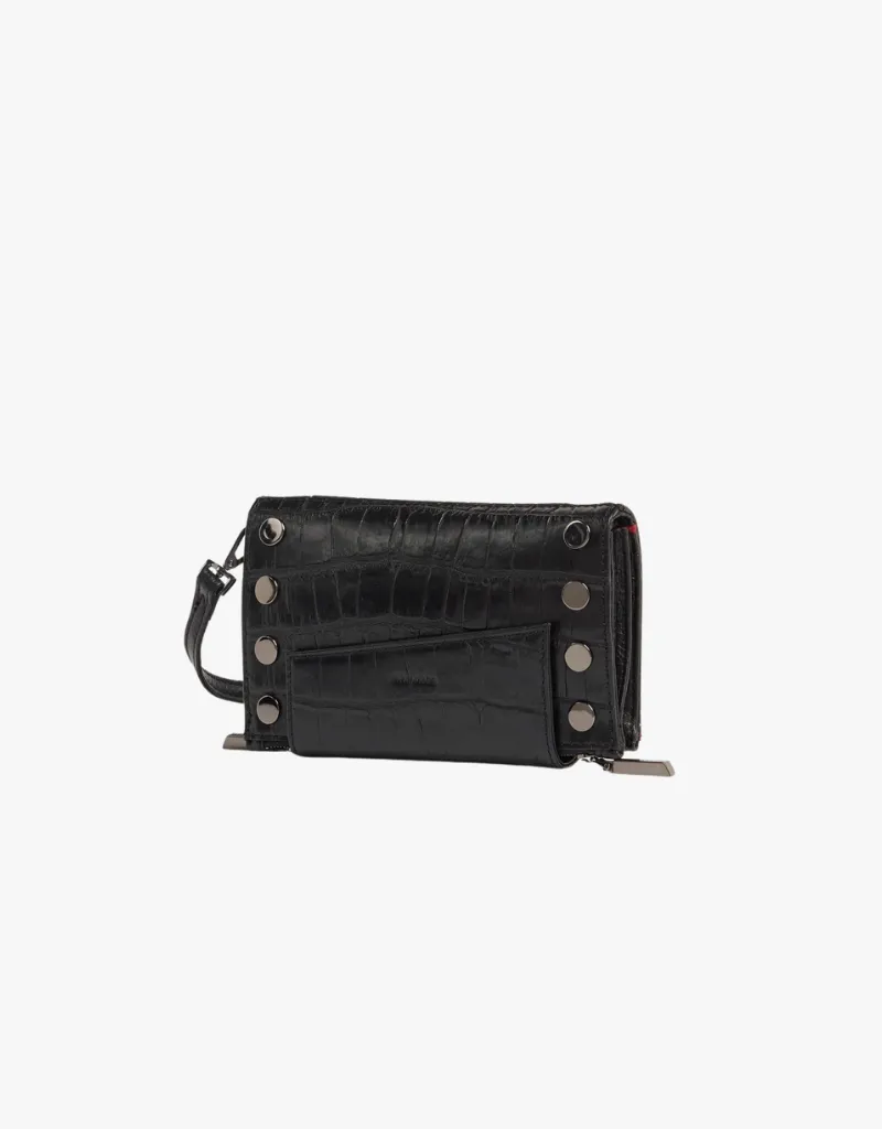 Hammitt Levy Crossbody Clutch in Evening Crocco & Gunmetal