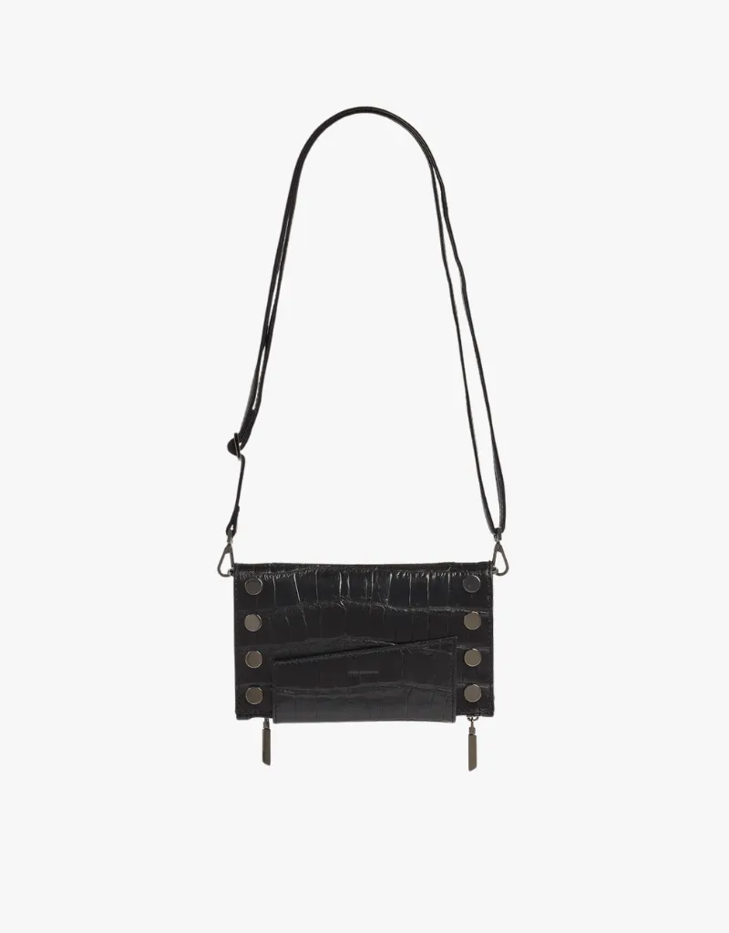 Hammitt Levy Crossbody Clutch in Evening Crocco & Gunmetal
