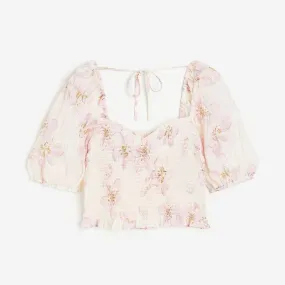 H&M blouse, cream