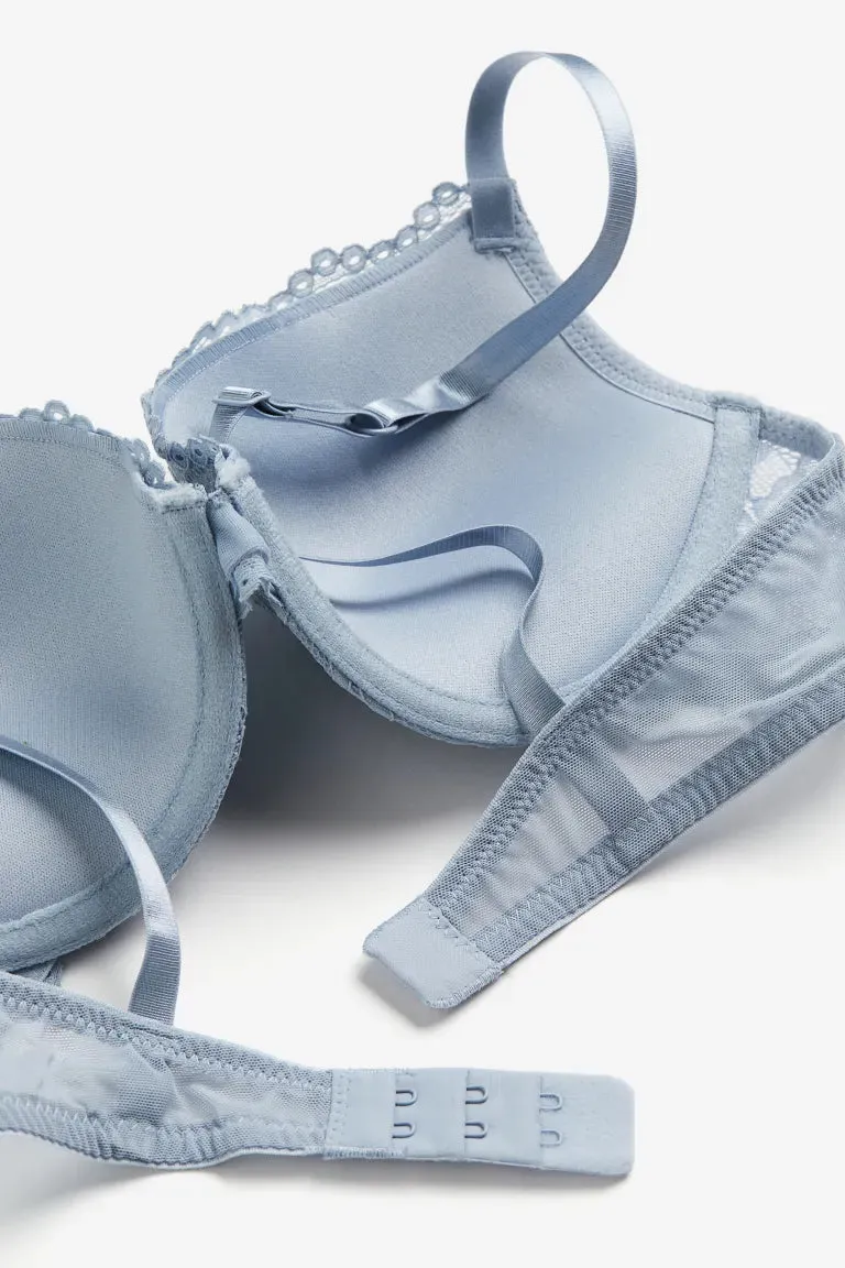 H&M lace push-up bra, blue