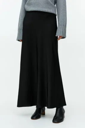 H&M satin maxi skirt, black