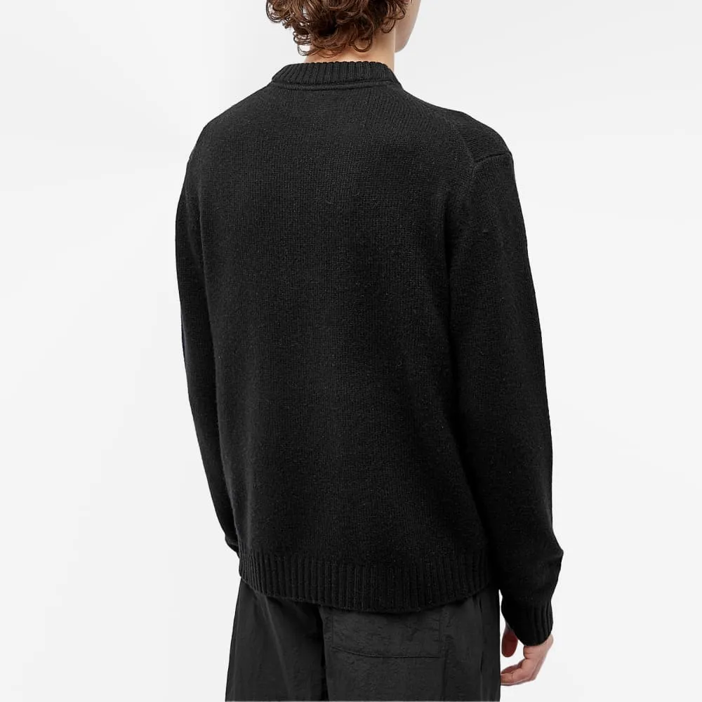 Han Kjobenhavn Intarsia Logo Crew Neck Sweater, Black