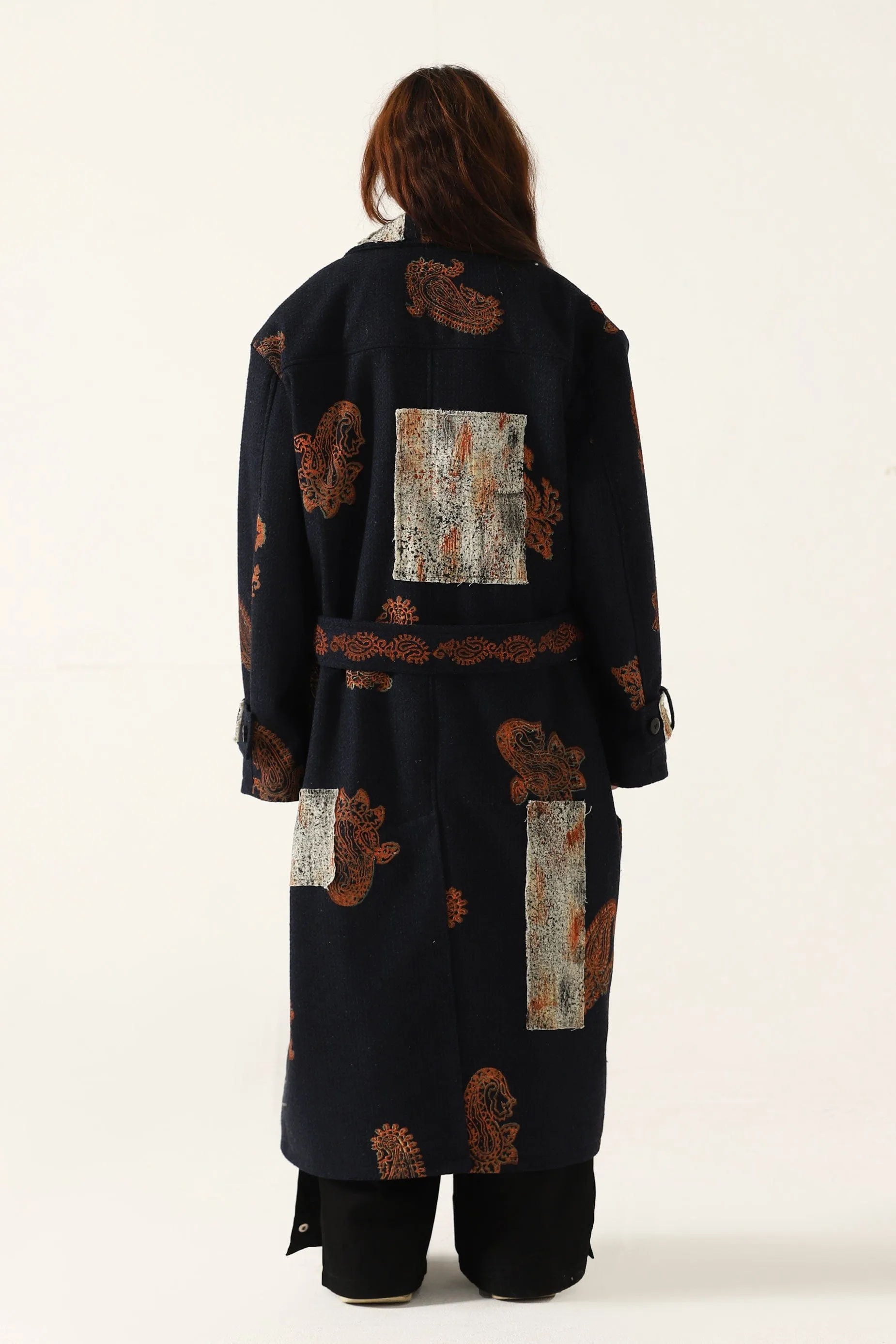 HAND BLOCK PRINT PATCHWORK LONG COAT