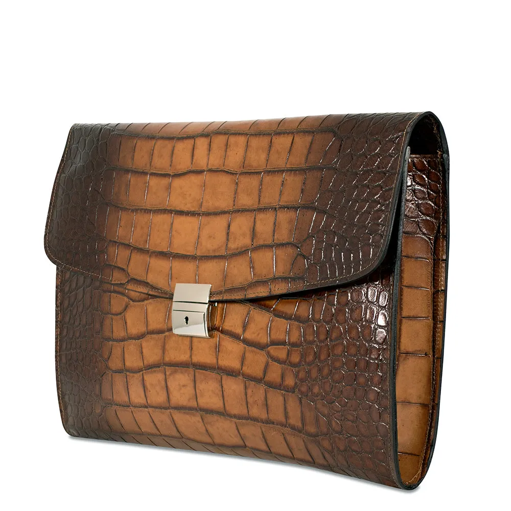 Hand Brushed Croco Leather Underarm Case #K001