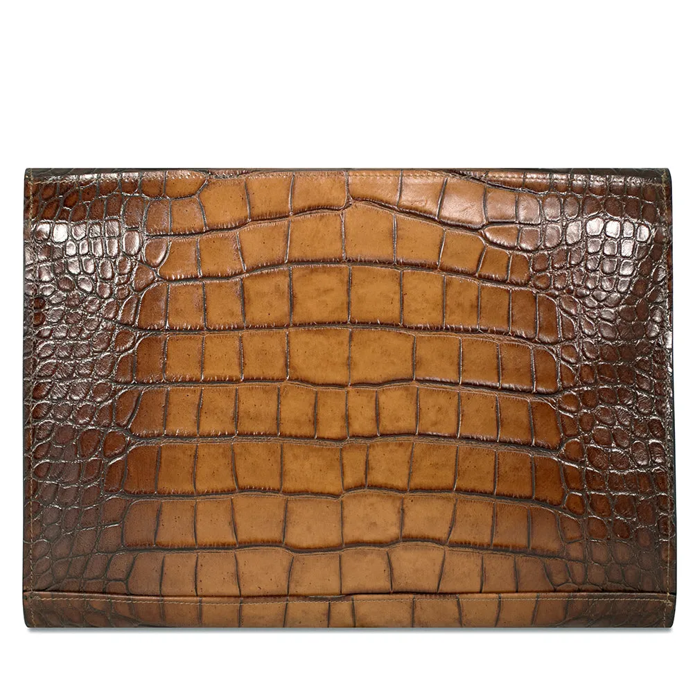 Hand Brushed Croco Leather Underarm Case #K001