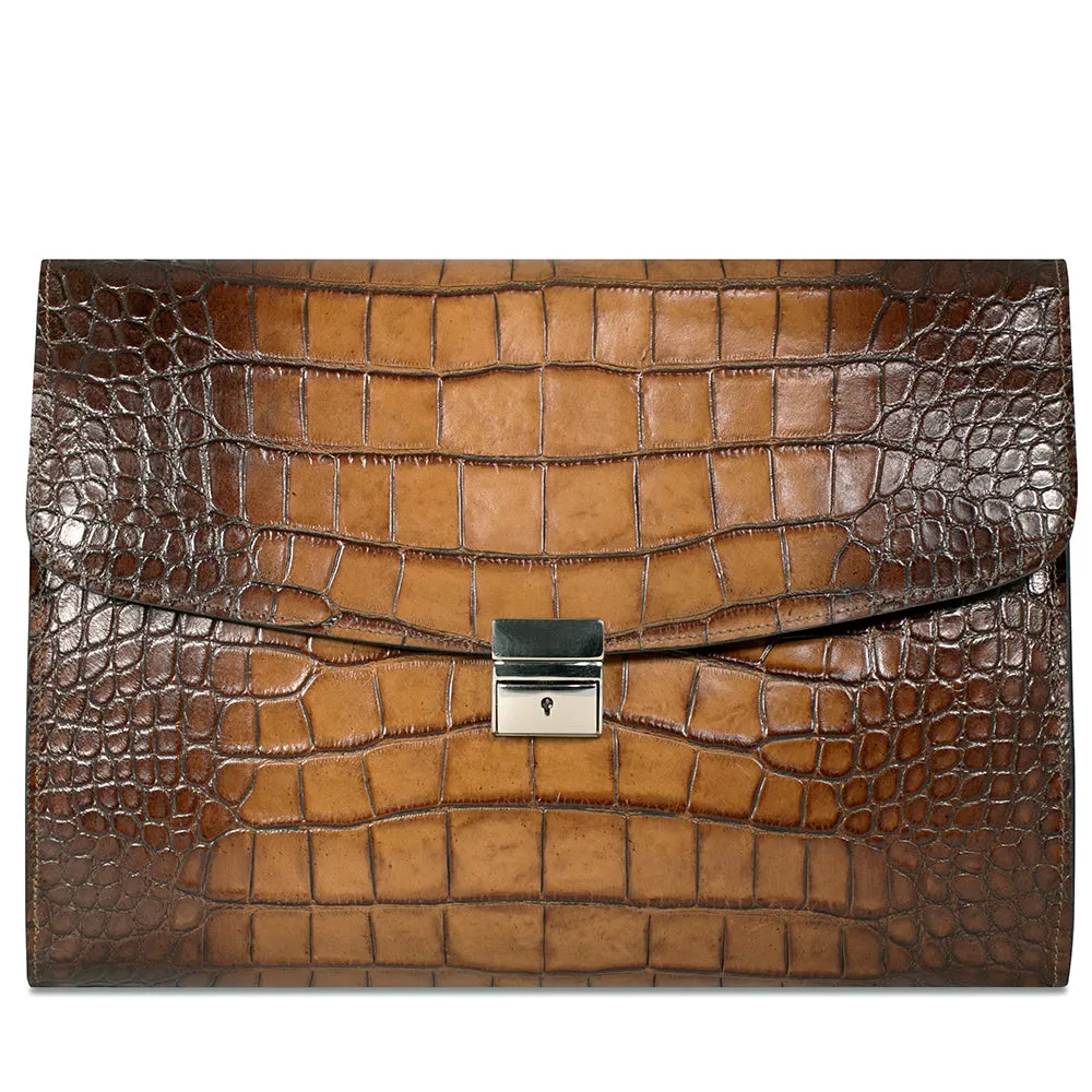 Hand Brushed Croco Leather Underarm Case #K001
