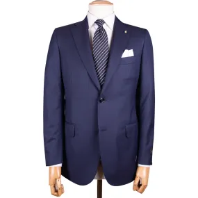Handcrafted Navy Wool Super 160s Suit