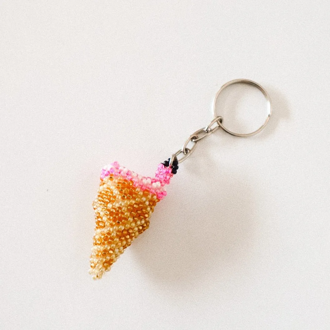 Handmade Ice Cream Beaded Keychain